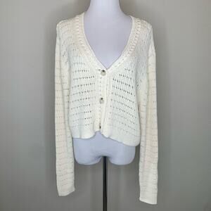 Cobalt Cream Open Weave Cropped Cardigan ? Size Medium